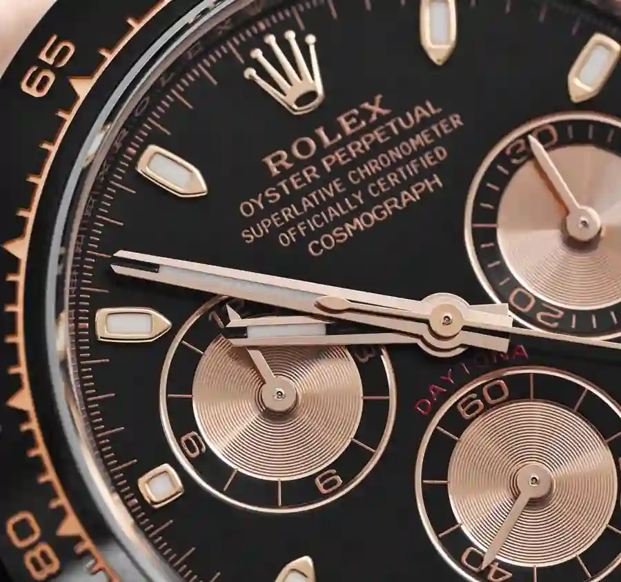 black dial of the Rolex 116515LN Replica